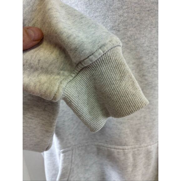 White Fox Pullover Hoodie with Light Blue Print in Front and Back in Light Gray - Picture 5 of 9